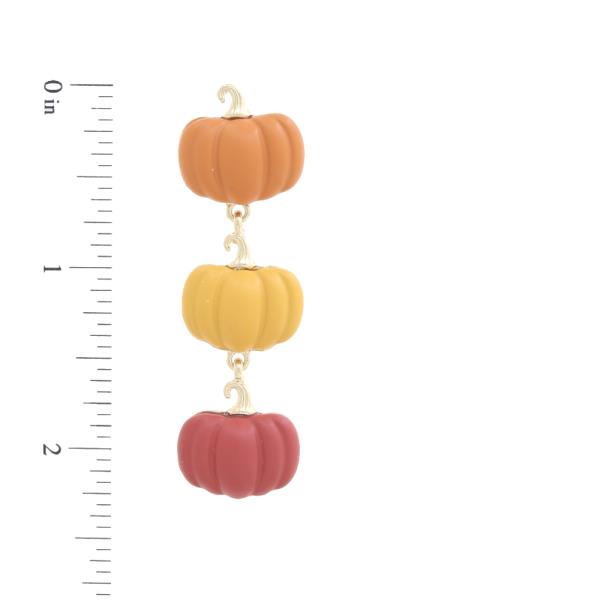 TRIPLE PUMPKIN DANGLE EARRING