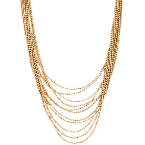 11 MULTI STRAND BALL CHAIN NECKLACE