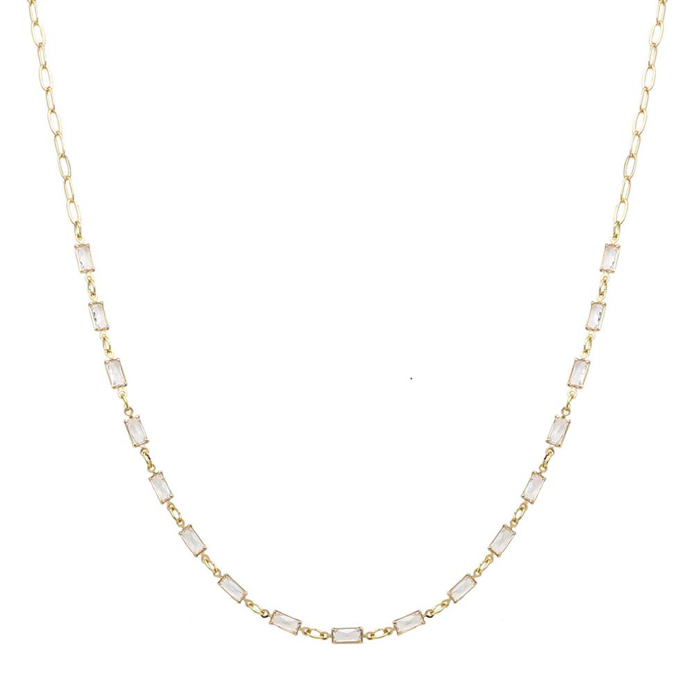 CRYSTAL AND CHAIN NECKLACE