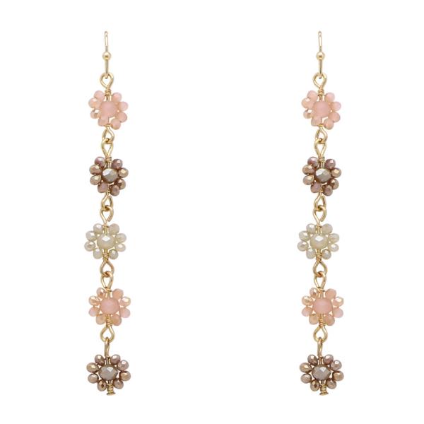 5 DROP GLASS FLOWER EARRING