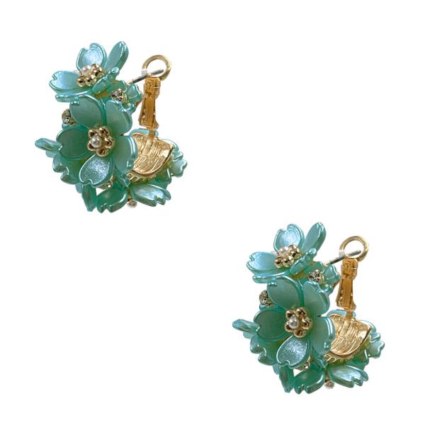 RESIN FLOWER HOOP EARRING