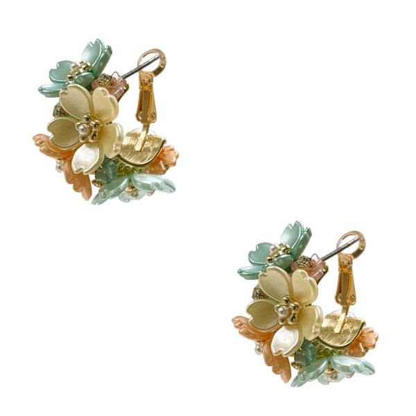 RESIN FLOWER HOOP EARRING