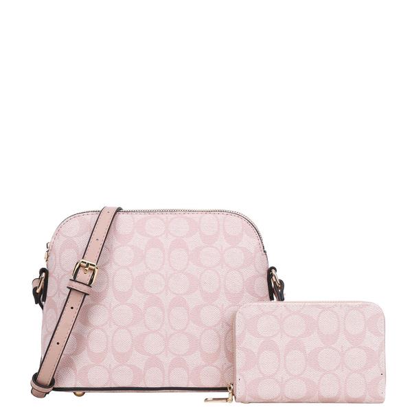 2IN1 OVAL PRINT CROSSBODY BAG WITH WALLET SET