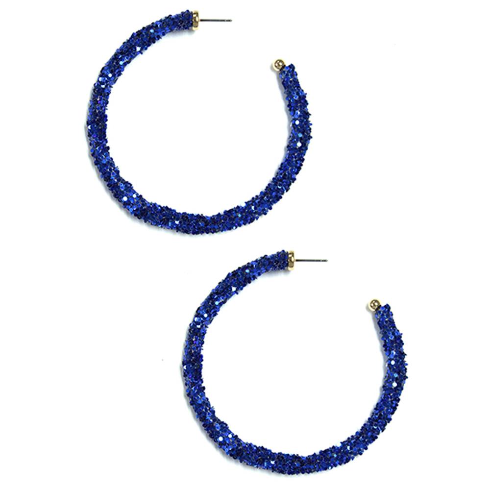GLITTER OPEN HOOP EARRING