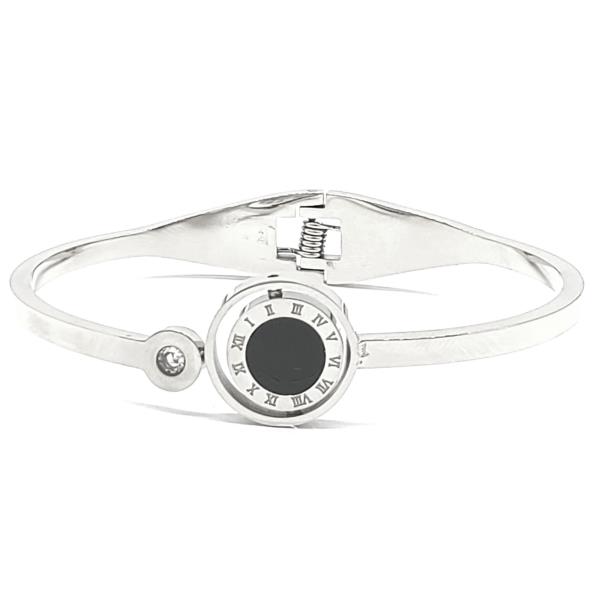 GOTHIC STYLE STAINLESS STEEL BANGLE HINGE BRACELET