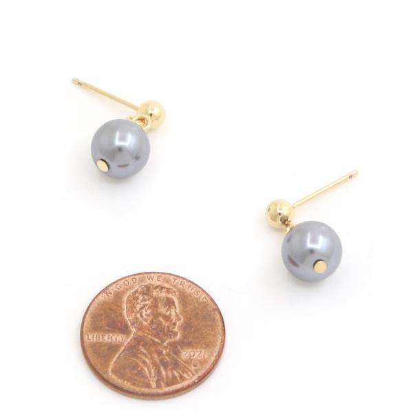 14K GOLD DIPPED PEARL BEAD HYPOALLERGENIC EARRING