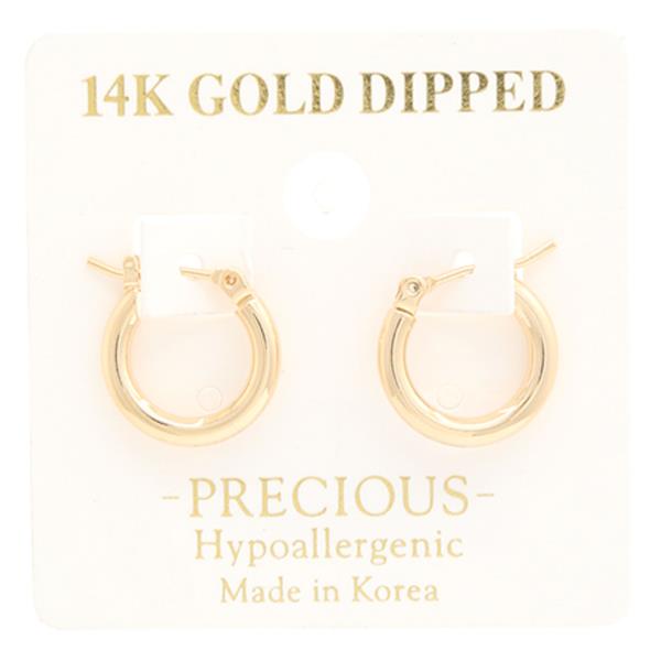 14K GOLD DIPPED HUGGIE EARRING