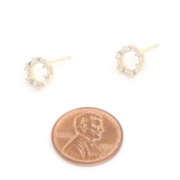 14K GOLD DIPPED CZ METAL HYPOALLERGENIC EARRING