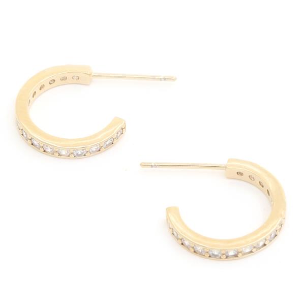 14K GOLD DIPPED CZ OPEN HOOP HYPOALLERGENIC EARRING