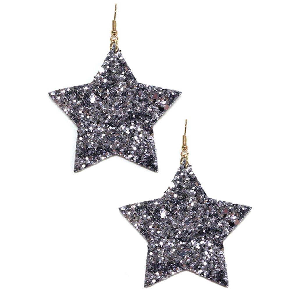 GLITTER STAR DANGLE EARRING