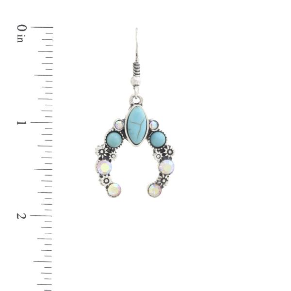 TURQUOISE HORSE SHOE DANGLE EARRING