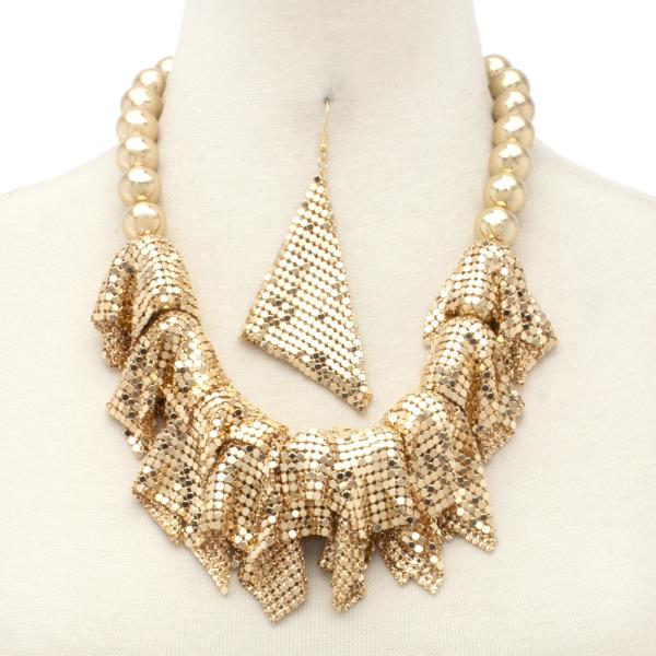 METAL BALL MESH NECKLACE