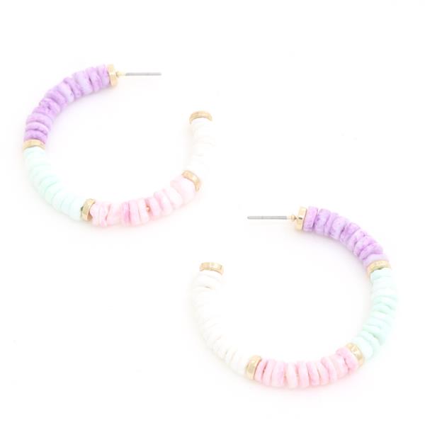 BEADED OPEN CIRCLE EARRING