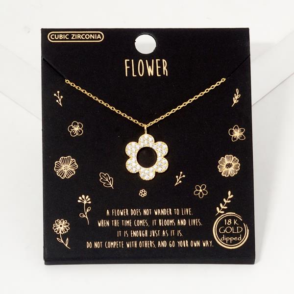 18K GOLD RHODIUM DIPPED FLOWER NECKLACE