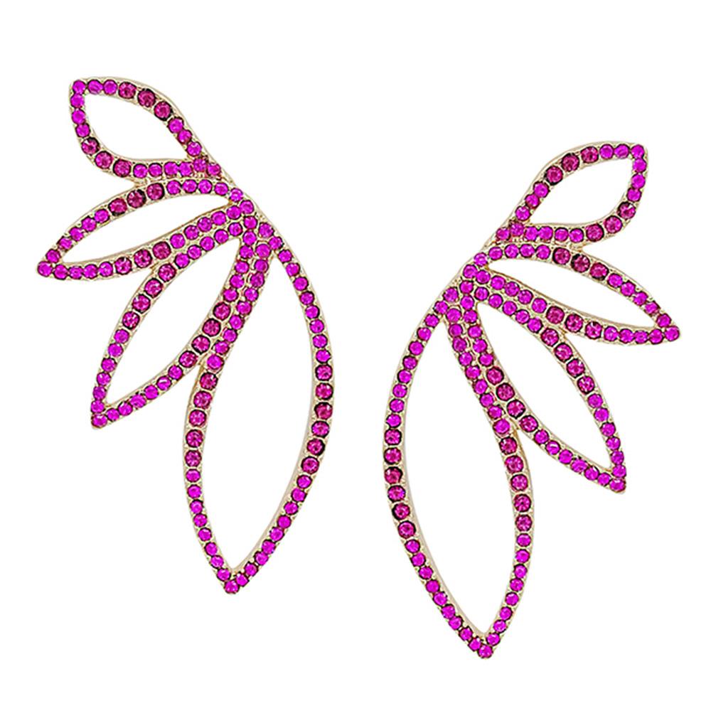 FLOWER SHAPE PAVE POST EARRING