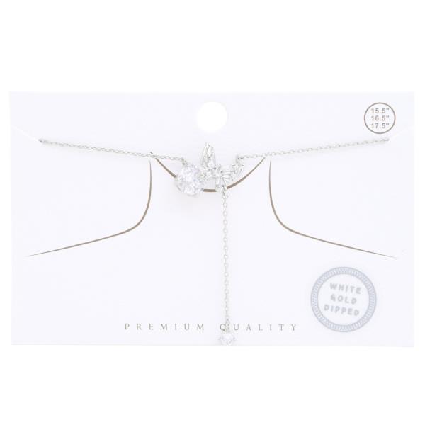 PREMIUM QUALITY GOLD DIPPED BUTTERFLY RHINESTONE NECKLACE