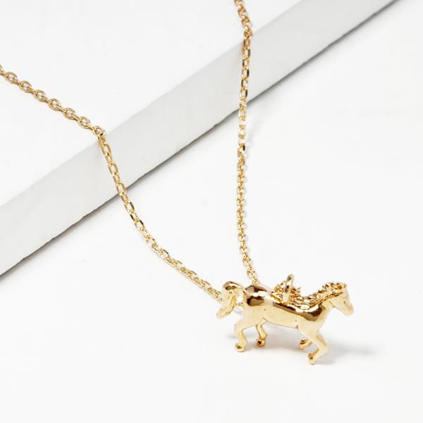 18K GOLD RHODIUM DIPPED LIFE IN THE SADDLE NECKLACE