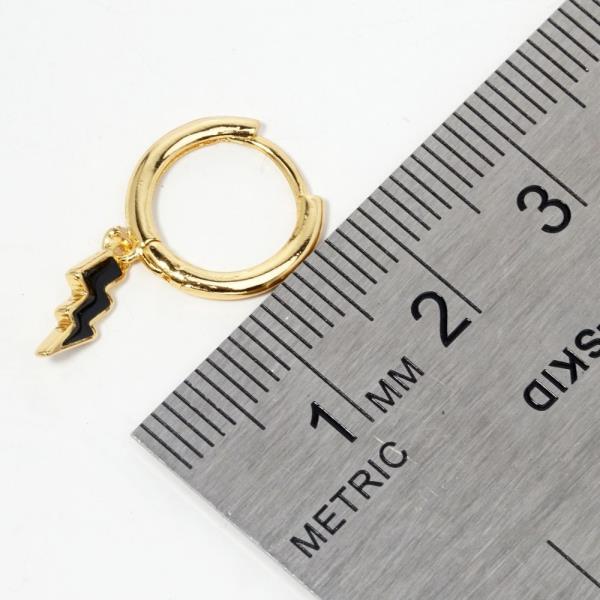 GOLD DIPPED LIGHTNING BOLT HUGGIE EARRING