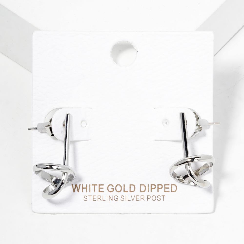 GOLD DIPPED KNOT METAL BAR EARRING