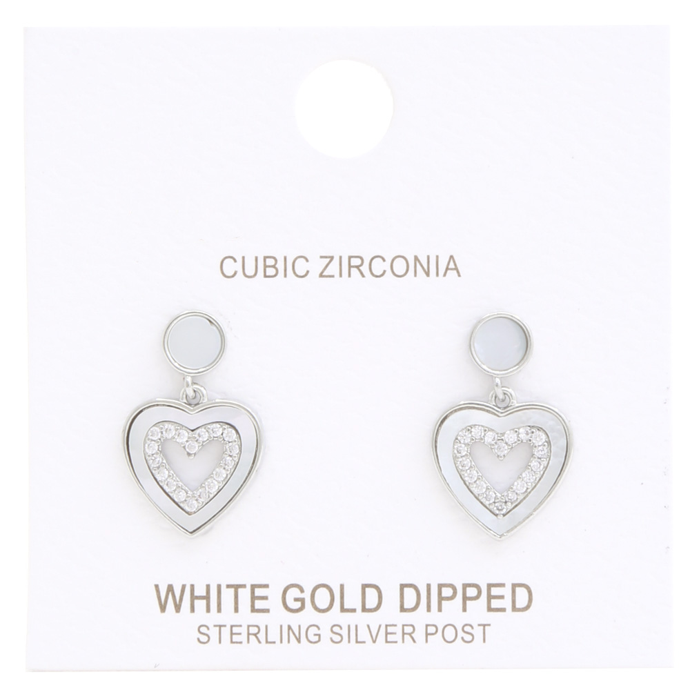CZ GOLD DIPPED HEART POST EARRING