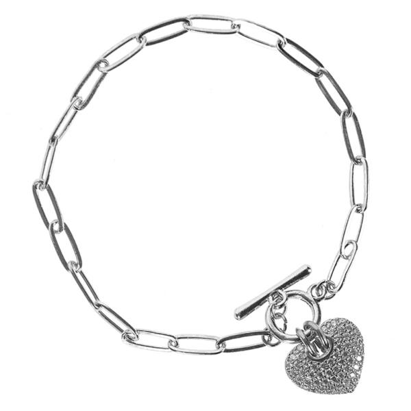 PUFFY HEART TOGGLE BRACELET