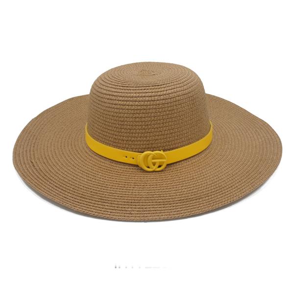 COLOR COATED GO BUCKLE BANDED SUMMER FLOPPY HAT