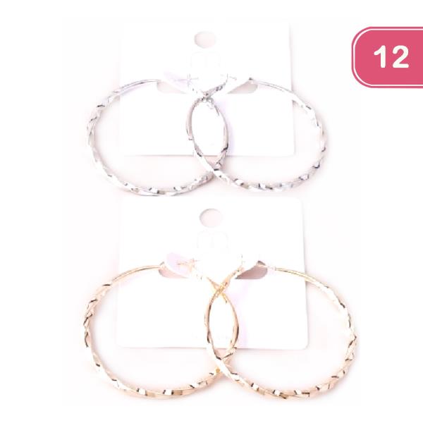 SHORT TWIST HOOP EARRING (12UNITS)