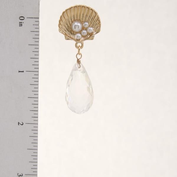 SEASHELL PEARL TEARDROP BEAD EARRING