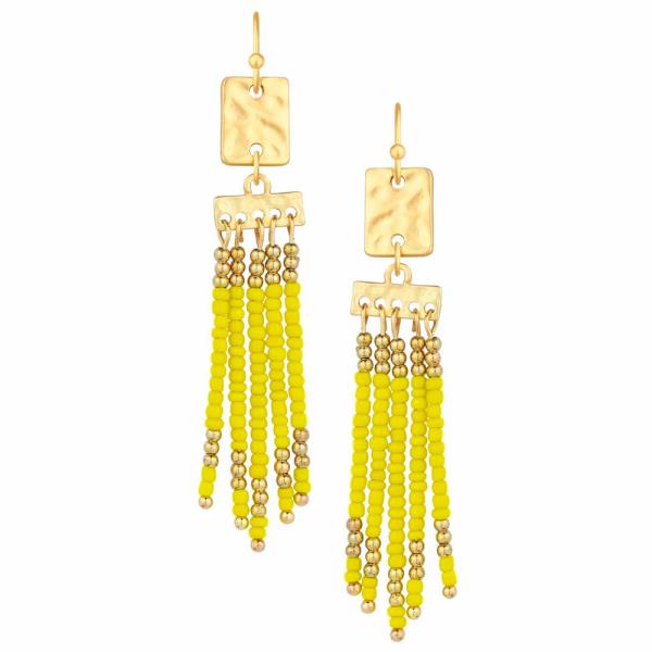 SEED BEAD METAL TEXTURE EARRINGS