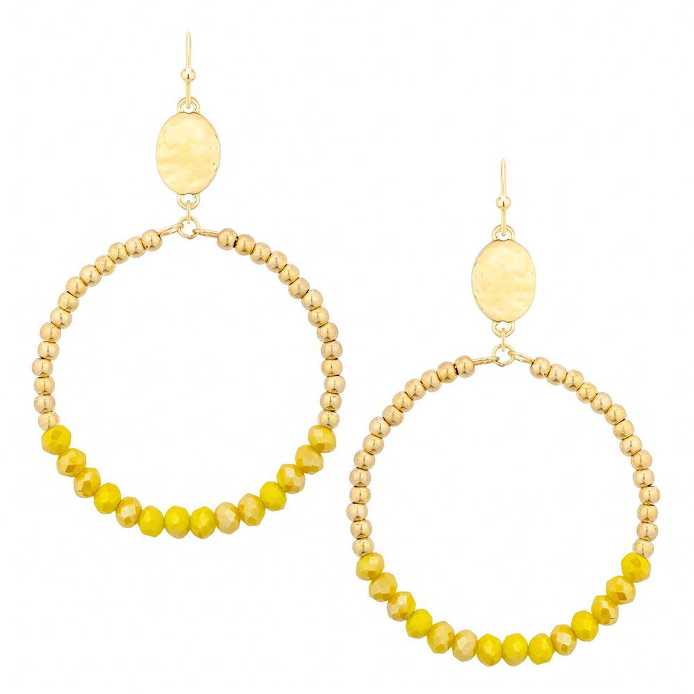 GLASS METAL CIRCLE EARRING