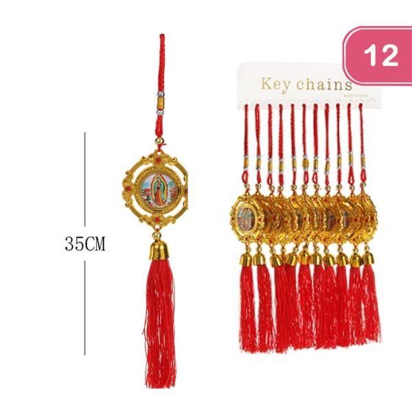 GUADALUPE RED TASSEL KEYCHAIN (12UNITS)