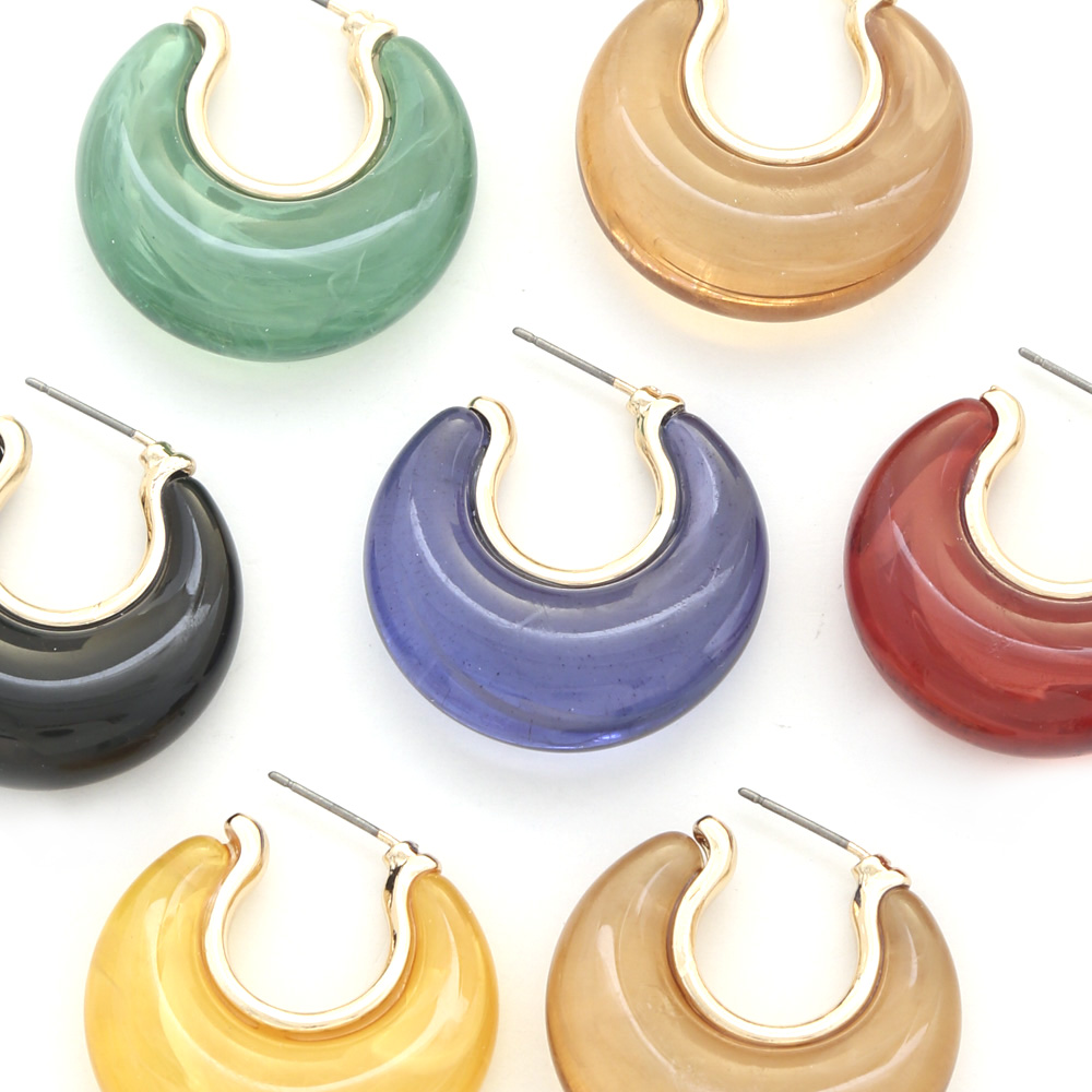 ACRYLIC PUFFY CIRCLE EARRING