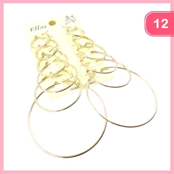 6 PAIRS MULTI HOOP EARRING (12 UNITS)