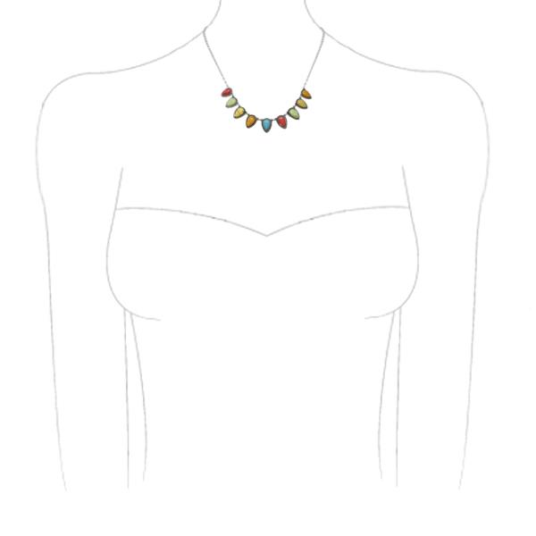 WESTERN TEARDROP LINK METAL NECKLACE