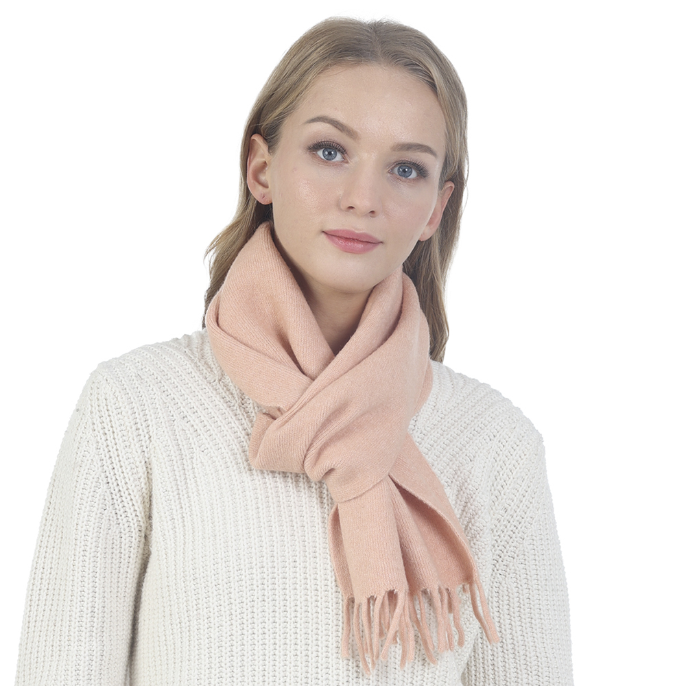 WOOL BLEND SOLID COLOR OBLONG SCARF