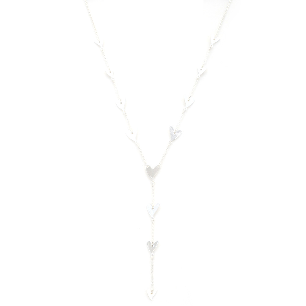 ABSTRACT HEART LINK Y SHAPE NECKLACE