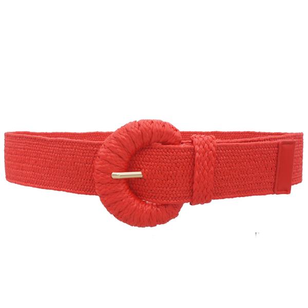 WRAPPED HALFMOON ELASTIC STRAW BELT