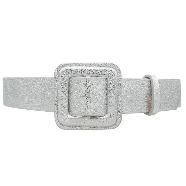 GLITTER FOIL SQUARE COVER BUCKLE BELT