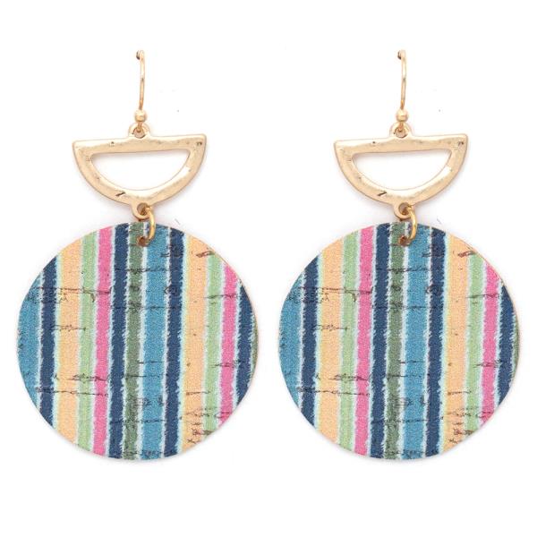 COLORFUL PATTERN ROUND DANGLE EARRING