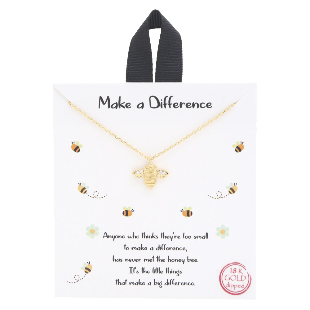 18K GOLD RHODIUM DIPPED MAKE A DIFFERENCE NECKLACE