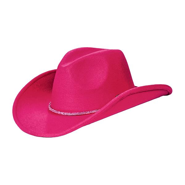 CC COWBOY VEGAN FELT HAT WITH RHINESTONE STRING TRIM BAND VEGAN FELT COWBOY HAT