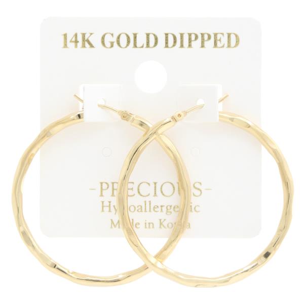 14K GOLD DIPPED HYPOALLERGENIC HOOP EARRING