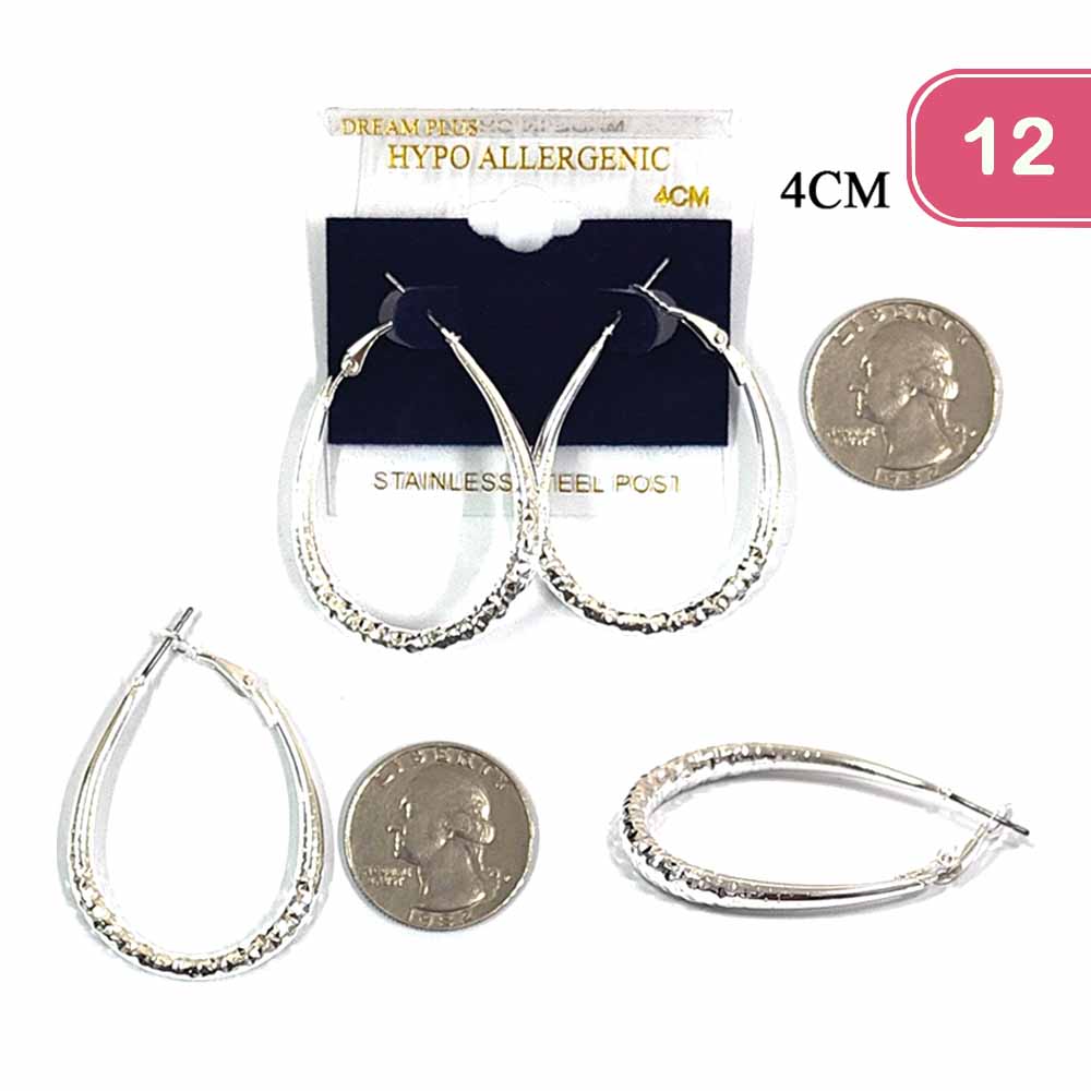 FASHION STAINLESS STEEL POST EARRING (12UNITS)