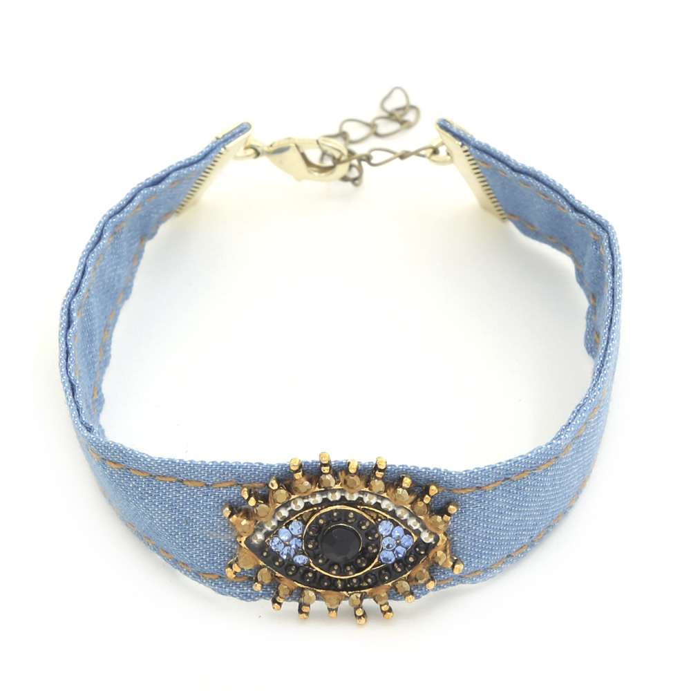 SODAJO EYE BEADED DENIM BRACELET