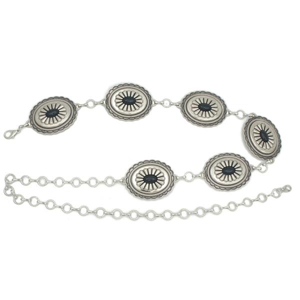 WESTERN SUNBEAM CONCHO METAL CHAIN BELT