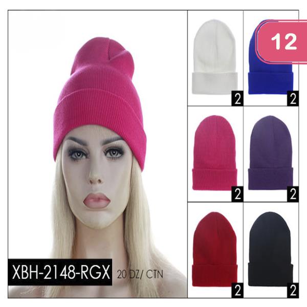 FASHION ASSORTED COLOR BEANIES HAT (12 UNITS)