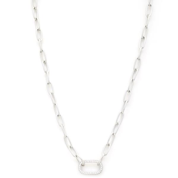 OVAL LINK METAL NECKLACE
