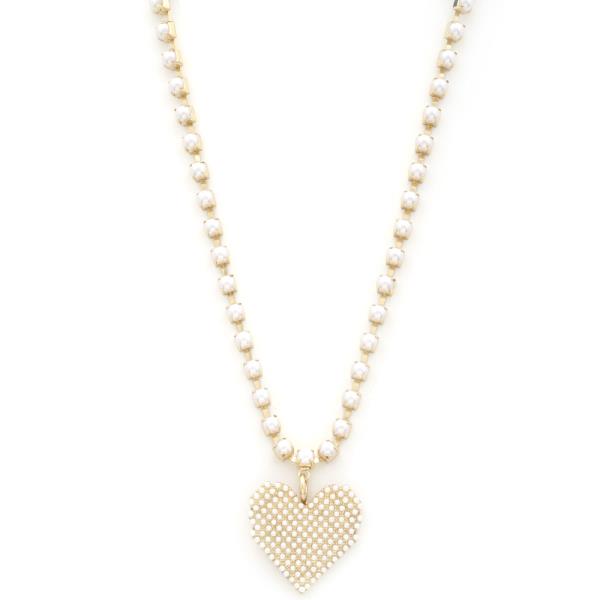HEART PENDANT RHINESTONE NECKLACE