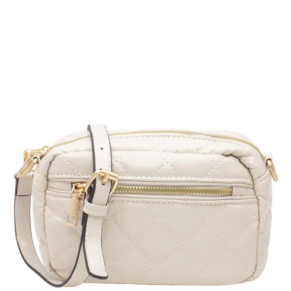 QUILTED ZIPPER CROSSBODY BAG