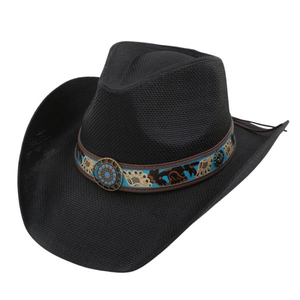 WESTERN PATTERN DESIGN STRAW HAT